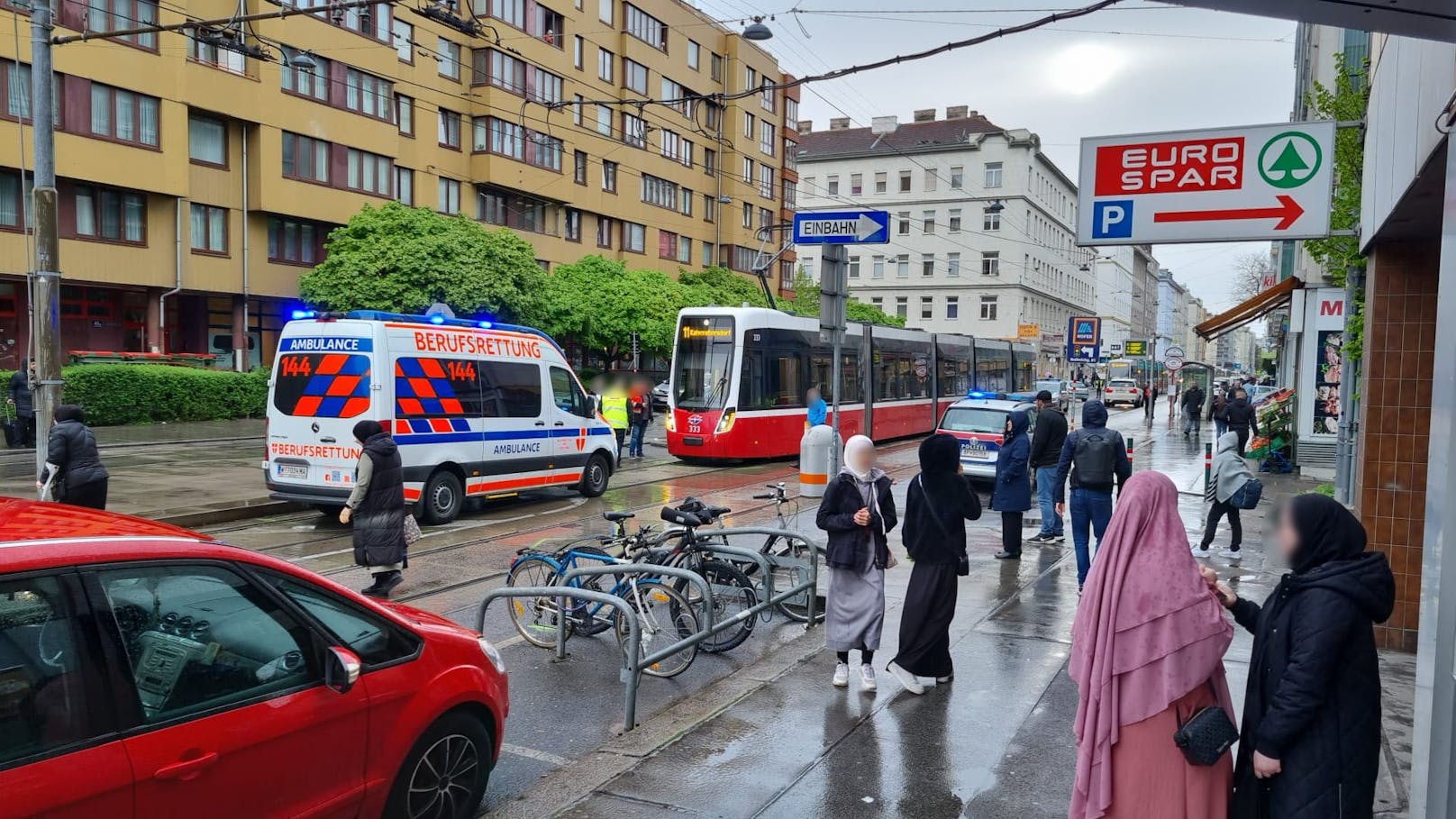 Bim-Unfall auf der Troststraße (Wien-Favoriten)