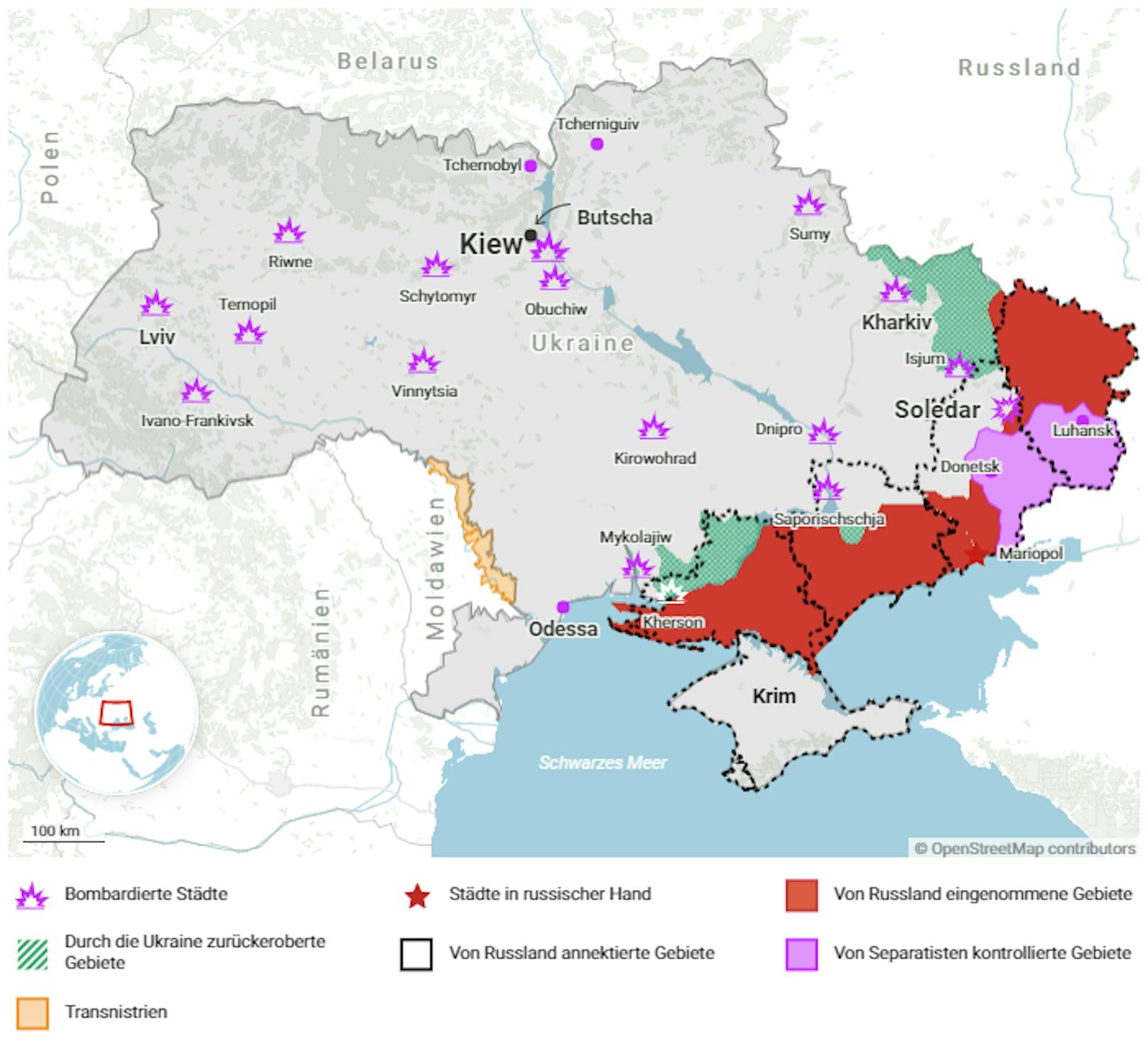 Die aktuelle Lage im Ukraine-Krieg.