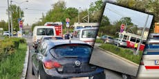 Pkw ignoriert Stoppschild, kracht in Wiener Straßenbahn