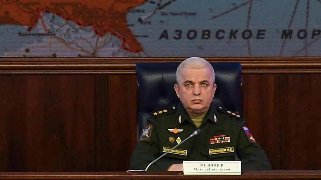 Download von www.picturedesk.com am 27.04.2023 (16:49).  (L-R) Sergei Rudskoi, a senior representative of the General Staff, Defence Ministry spokesman Igor Konashenkov and Mikhail Mizintsev, head of the Russian National Defence Control Centre, hold a briefing on Russian military action in Ukraine, in Moscow on March 25, 2022. - The Russian army on March 25 updated its losses in Ukraine to 1,351 soldiers, while saying that it had evacuated more than 400,000 civilians and condemning Western supplies of weapons to Kyiv. (Photo by NATALIA KOLESNIKOVA / AFP) - 20220325_PD5924 - Rechteinfo: Rights Managed (RM) Nur für redaktionelle Nutzung! Werbliche Nutzung erfordert Freigabe: bitte schicken Sie uns eine Anfrage.