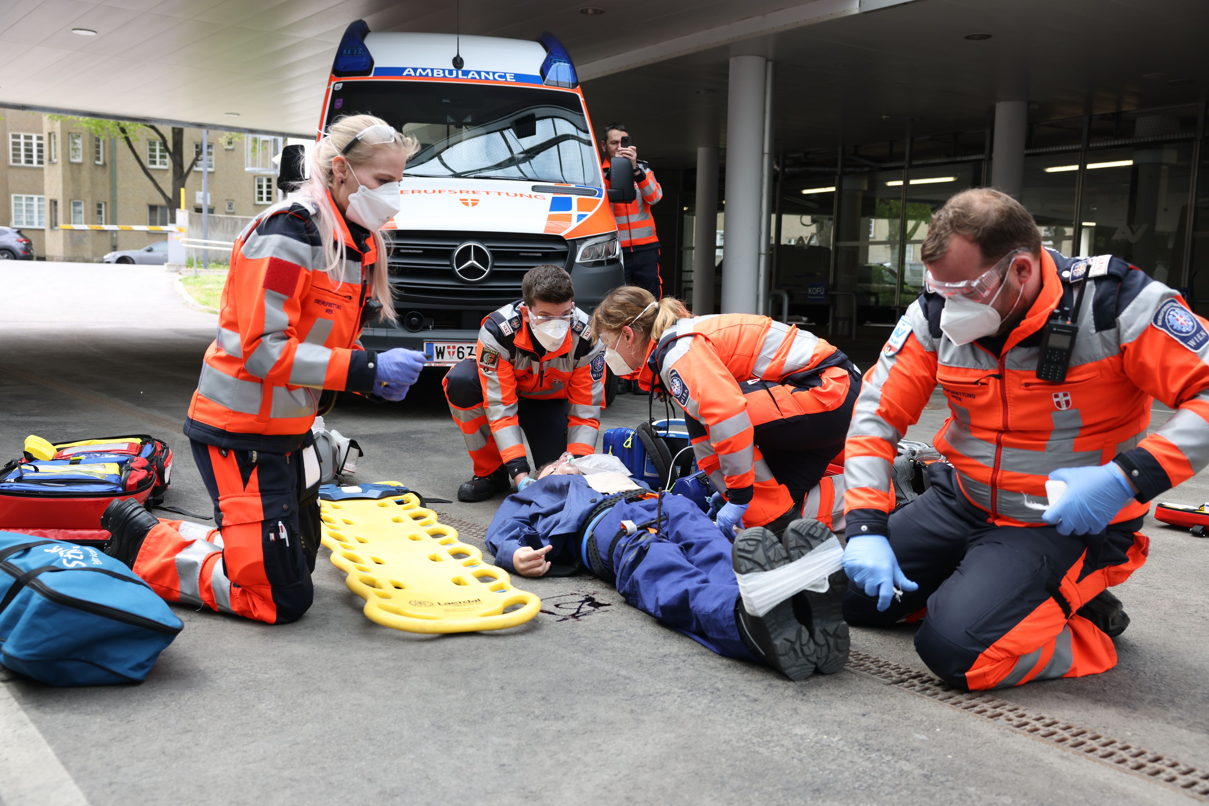 Übung für das Notarzt-Team in Wien