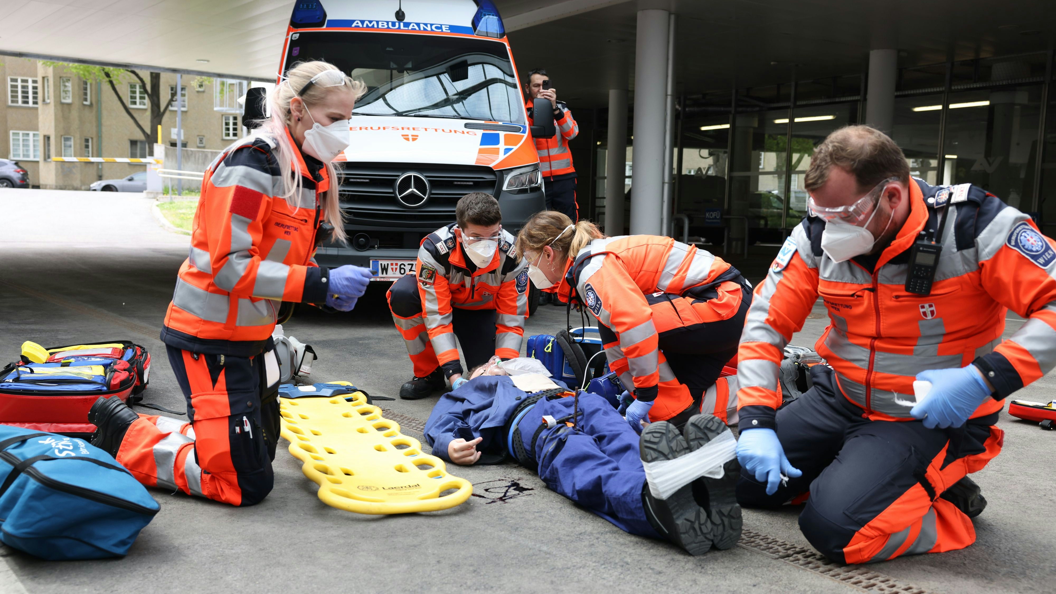 Übung für das Notarzt-Team in Wien
