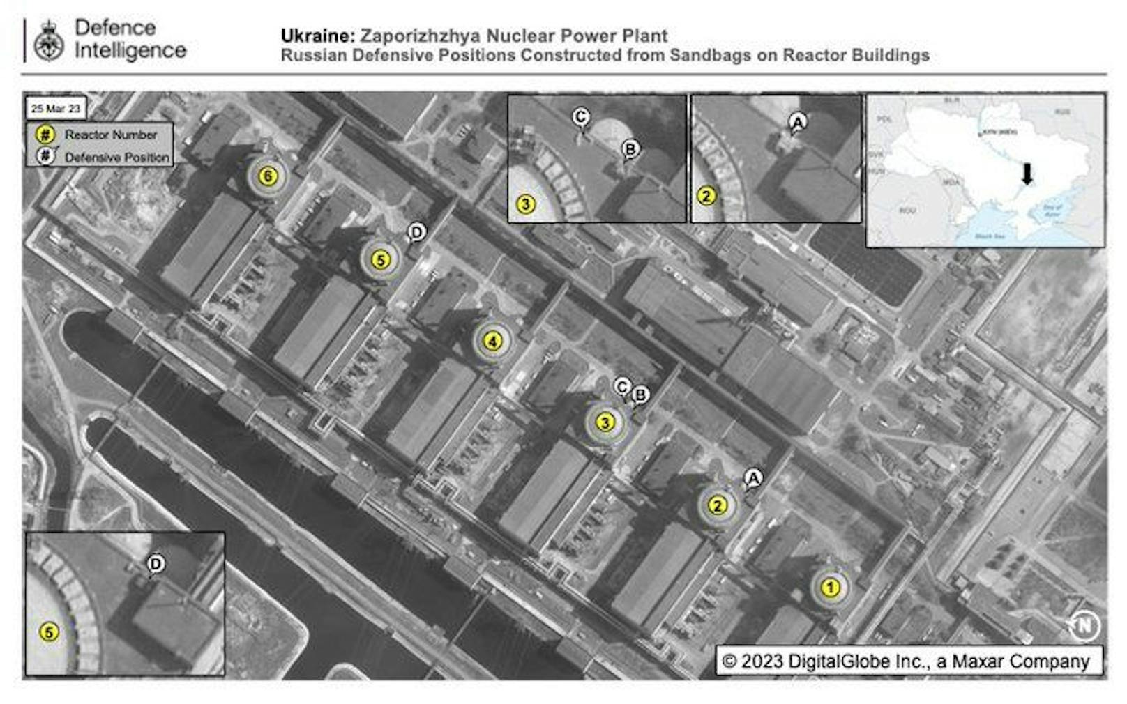 Satellitenbilder zeigen Verteidigungsstellungen auf den Dächern der Reaktoren. 