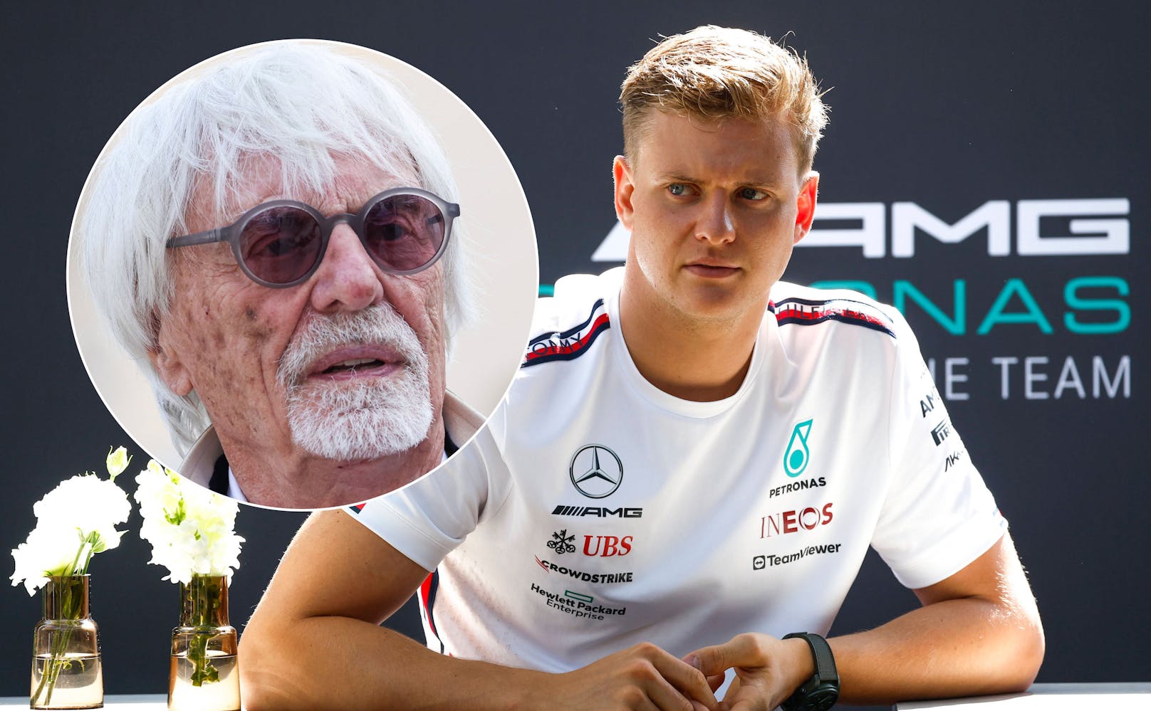 Bernie Ecclestone (l.) über Michael Schumacher