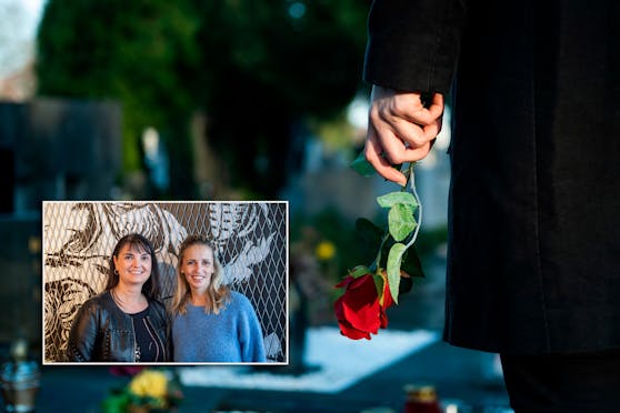 Alleinverdienerin Caro P. kann sich die Beerdigung ihrer Mutter nicht leisten. Alexandra Psichos und Gesine Görlich-Fletzberger (v.l.), Gründerinnen der Wiener Wunderweiber Business, helfen.