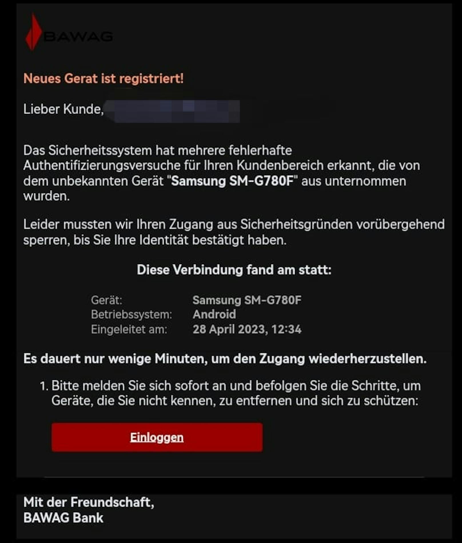 Erneut sind Phishing-Mails im Umlauf – diesmal geben sich die Betrüger als Bank aus.&nbsp;