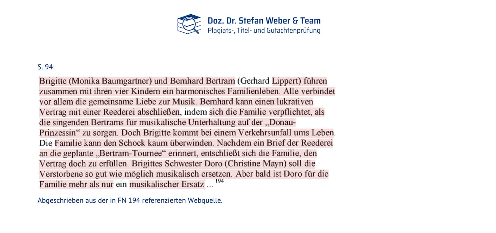 Plagiatsvorwurf Dr. Andreas Nunzer