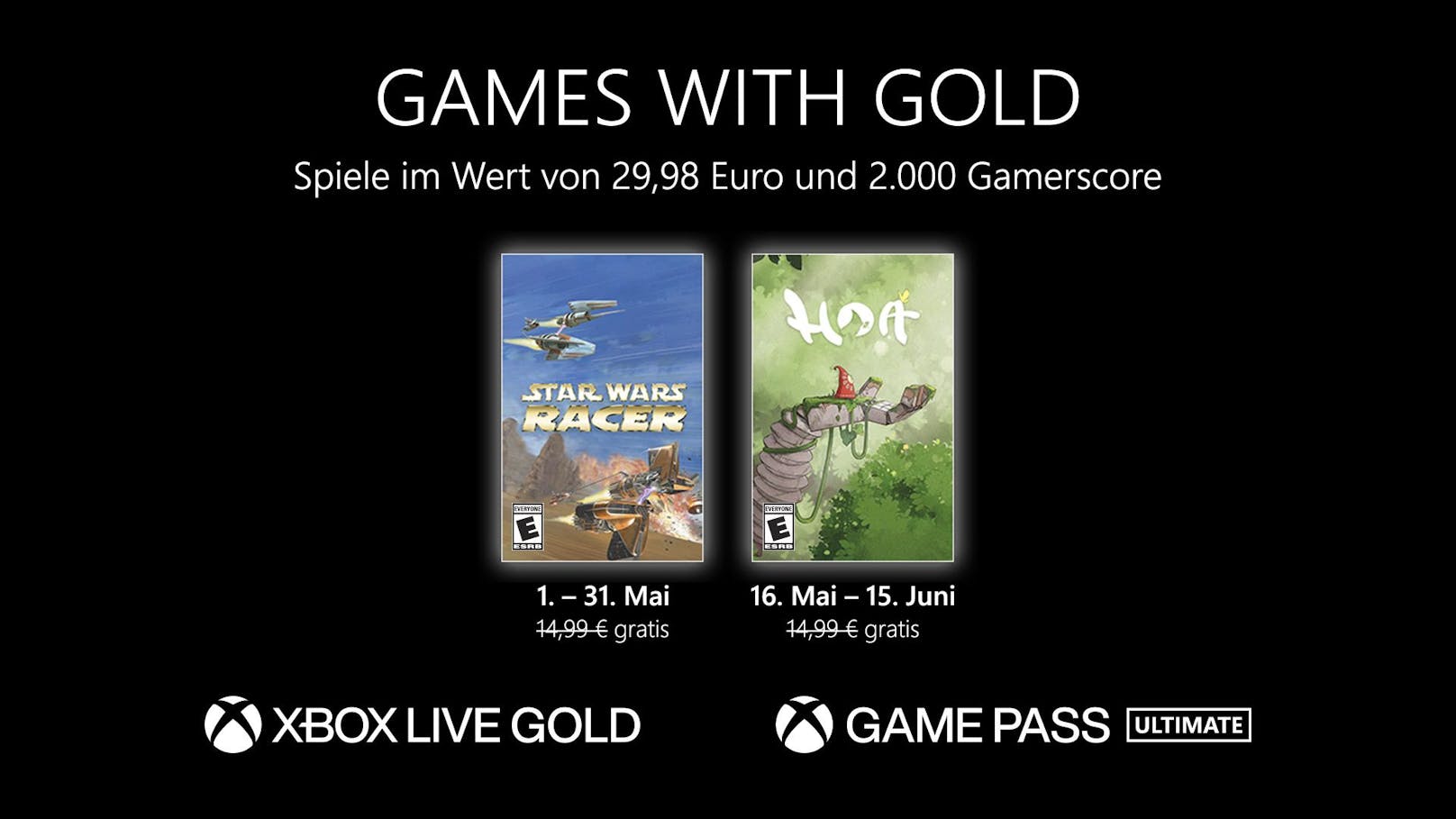 Games With Gold: Diese Spiele gibt es im Mai gratis.