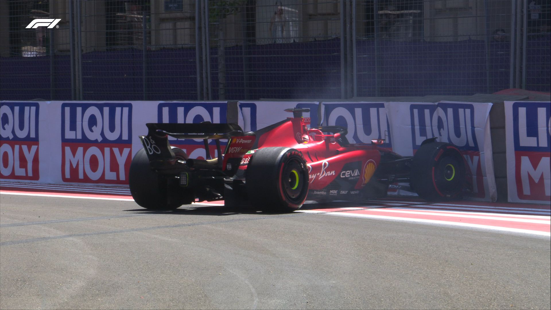 Charles Leclerc ist nach seiner Pole-Runde in die Bande gerutscht. 