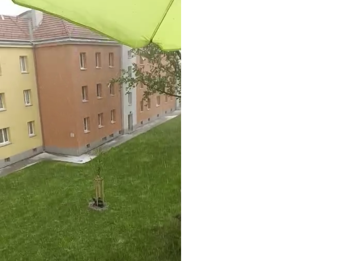 In Wien-Floridsdorf hagelt es am Samstagnachmittag gehörig.