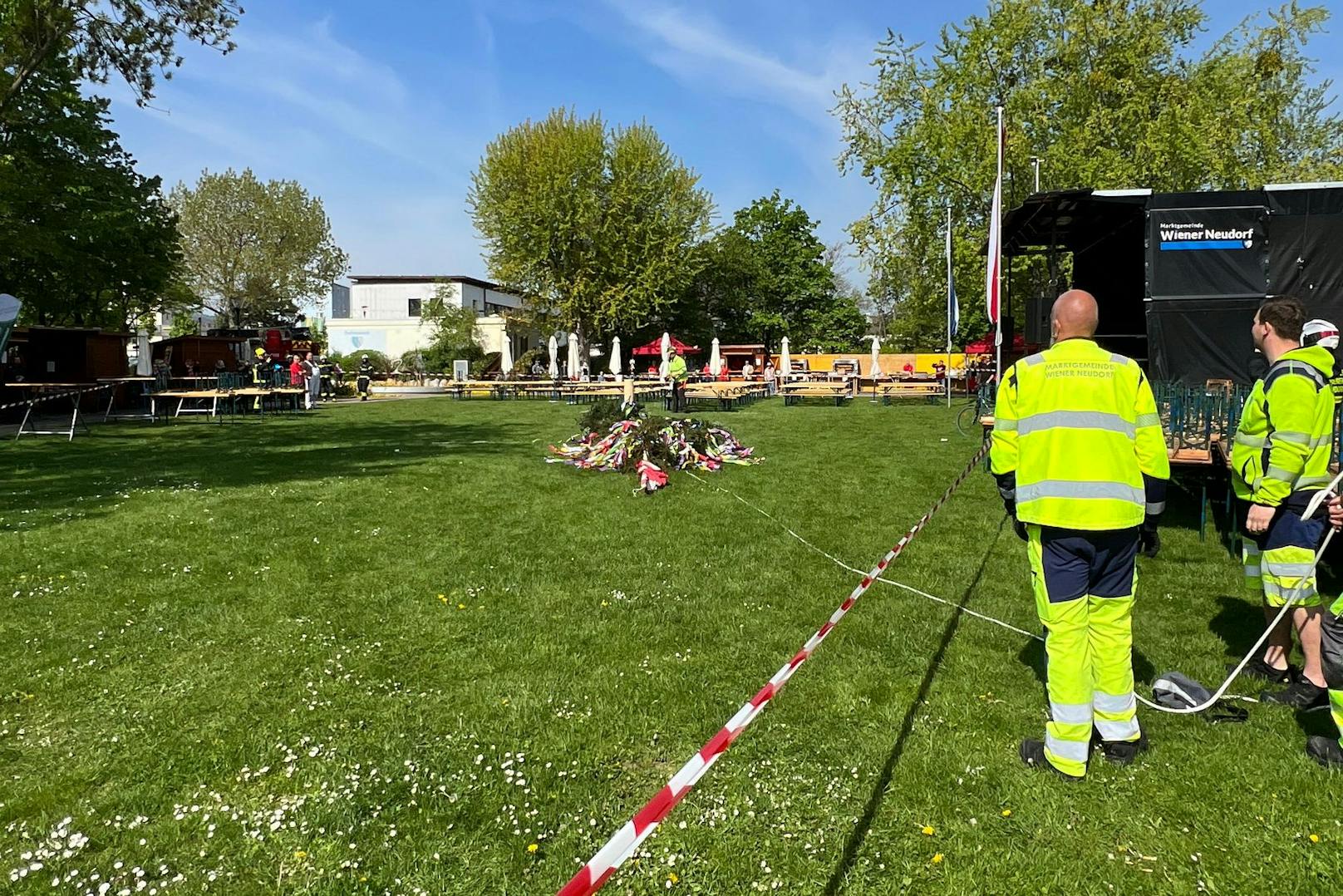 Feuerwehr und Gemeinde mussten den Baum in Folge fällen , ...