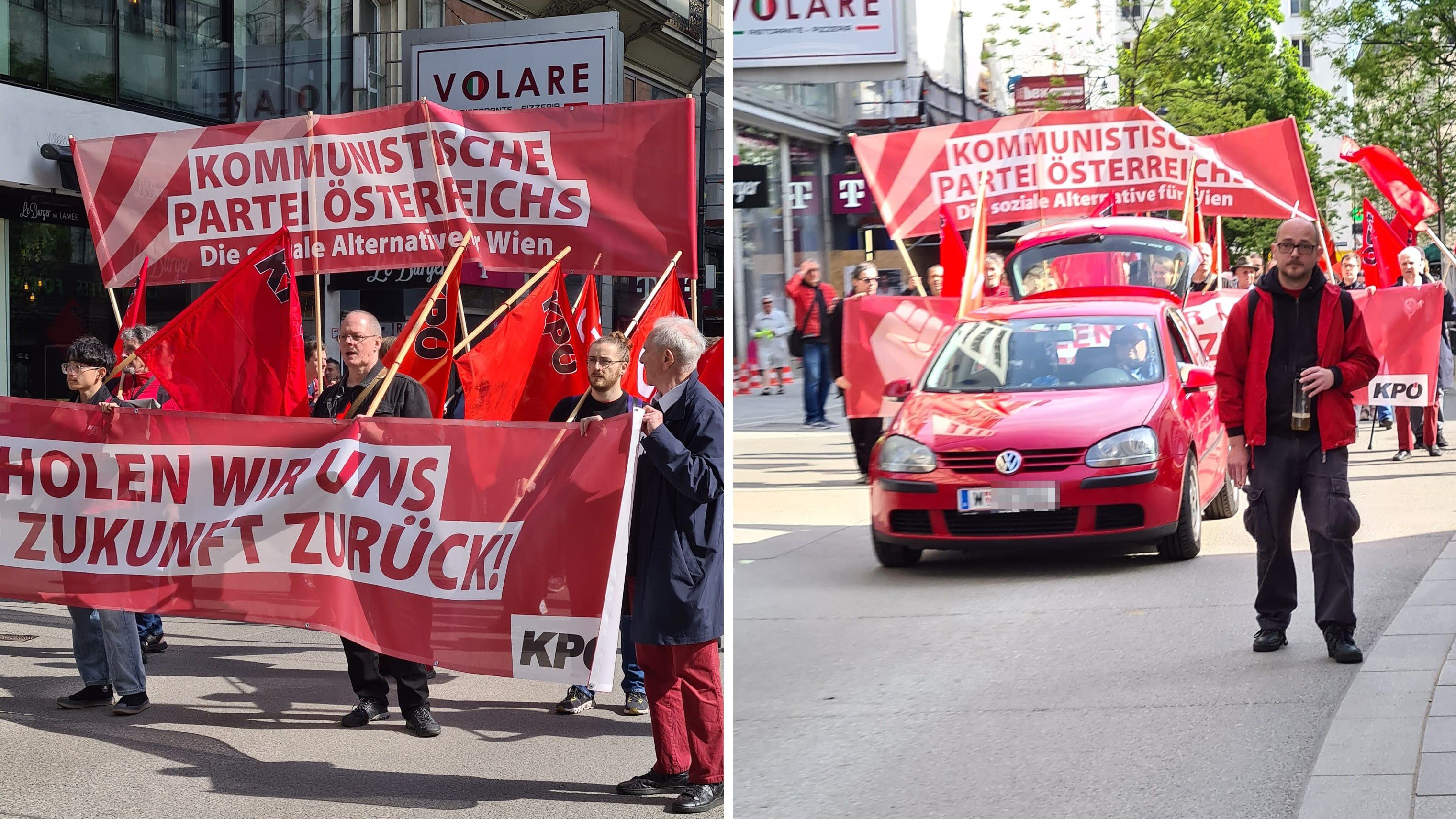 Kommunisten rollen mit ikonischem VW durch Wiener City