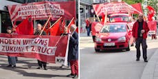 Kommunisten rollen mit ikonischem Pkw durch Wiener City