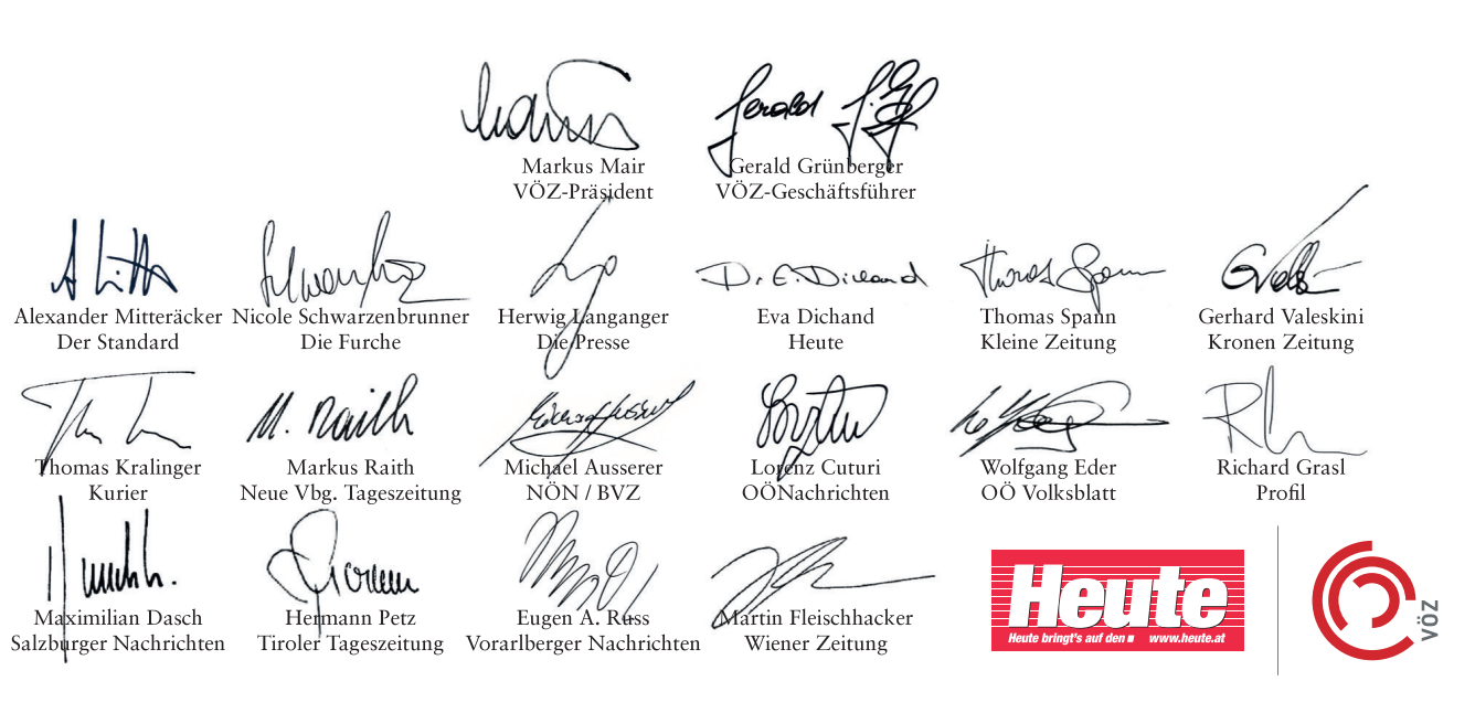 Die wichtigsten Zeitungen Österreichs sind an Bord.