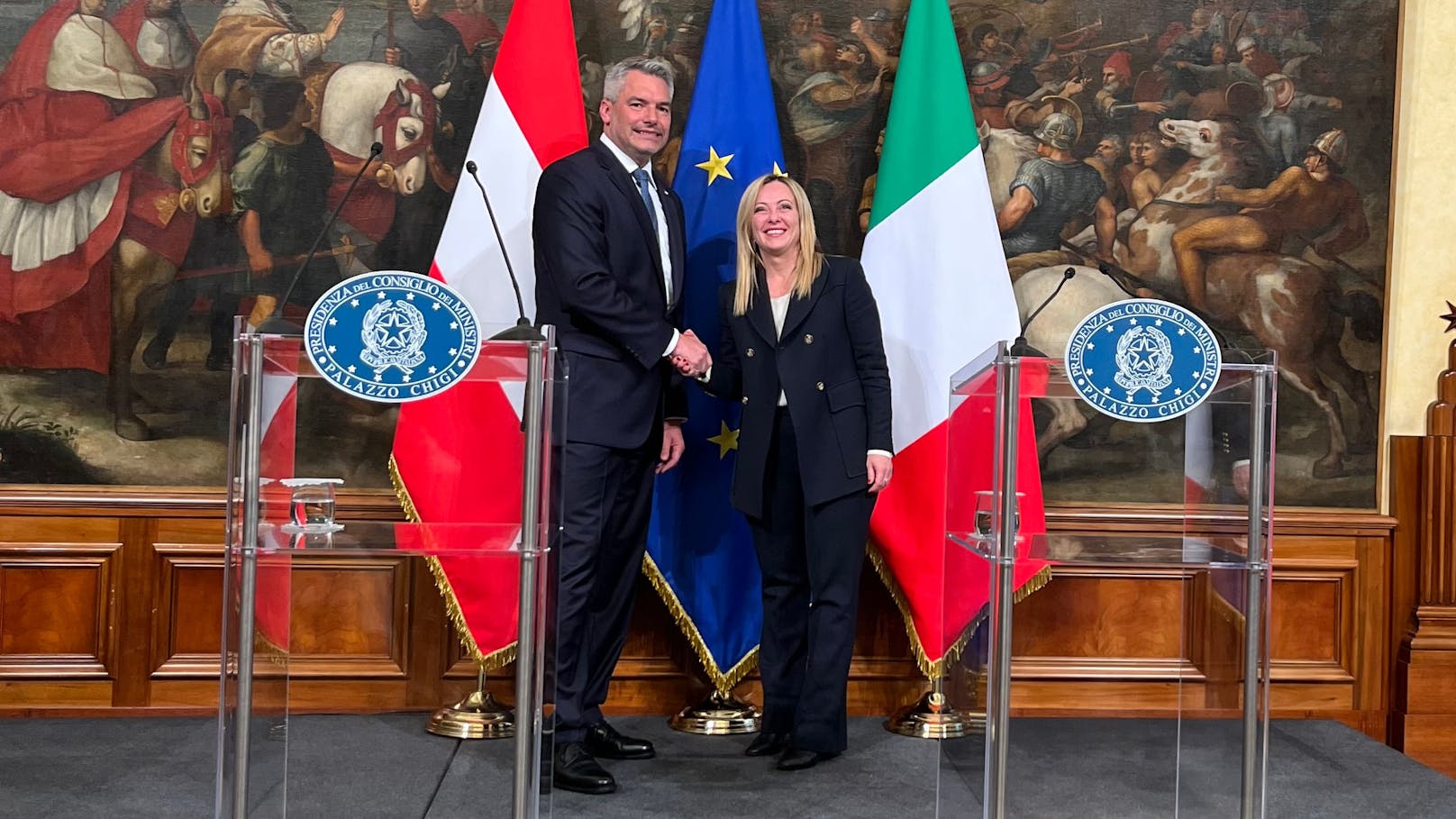 Meloni freue sich schon auf ihren Besuch in Wien, sagte die italienische Regierungschefin am Dienstag.