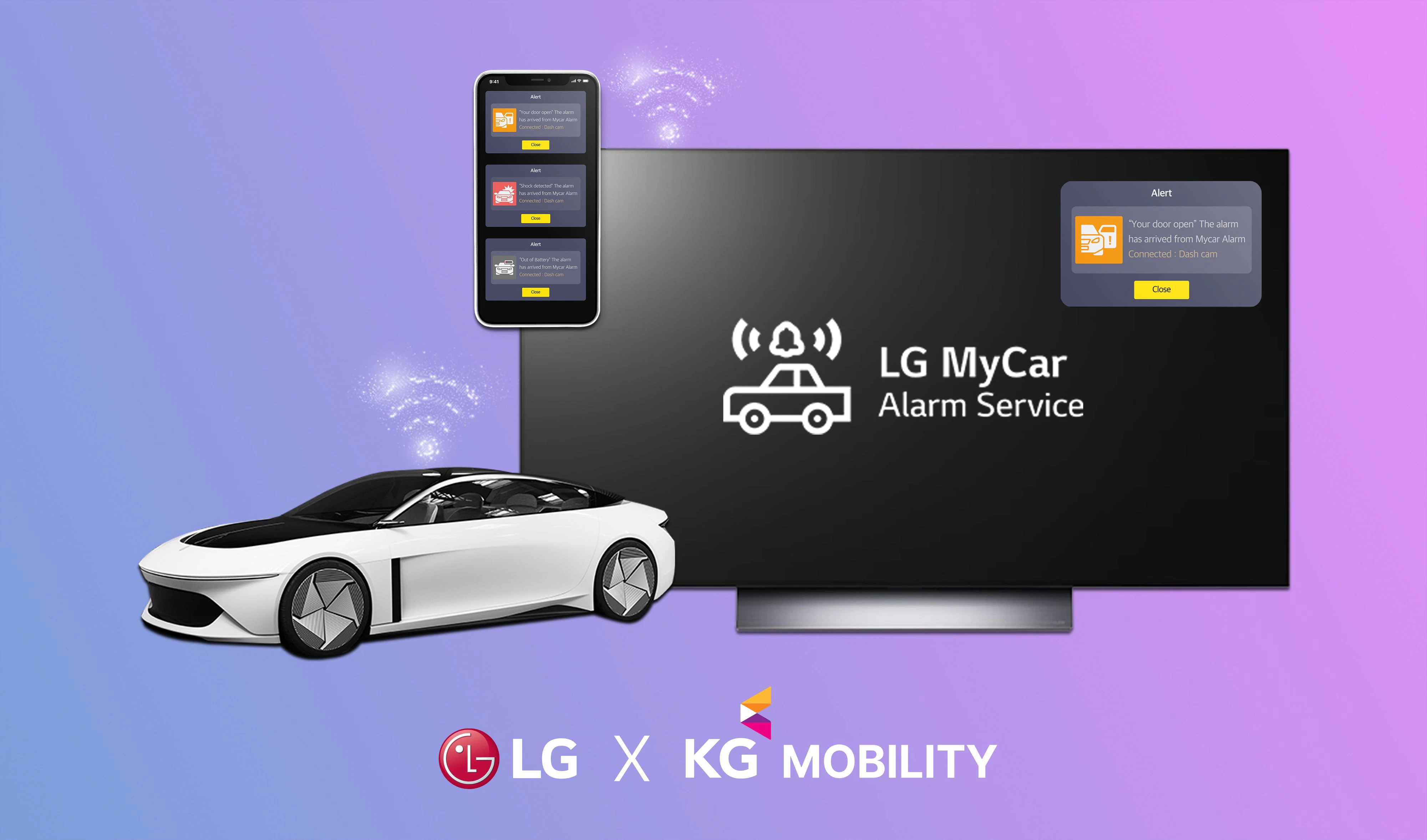 LG’s "MyCar Alarm Service" ab sofort in den neuen Fahrzeugen von KG Mobility.