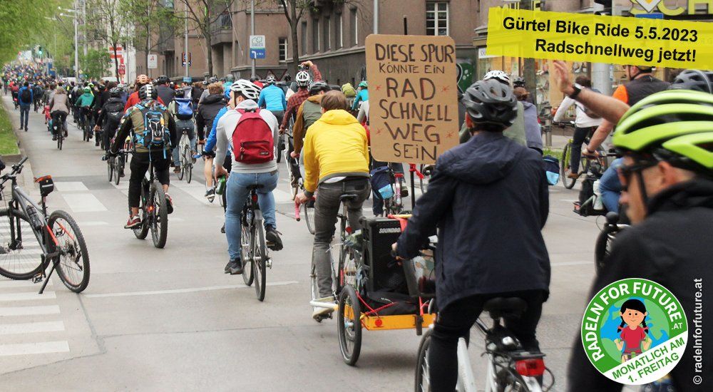 Radeln for Future fordert einen Radschnellweg am Gürtel. Am Freitag wird dafür in die Pedale getreten.