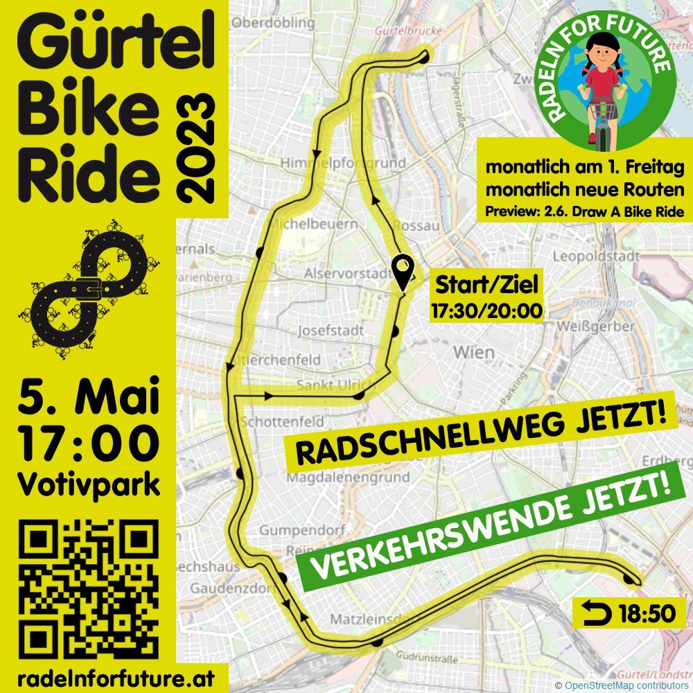 Das ist die Route des GürtelBikeRide 2023.