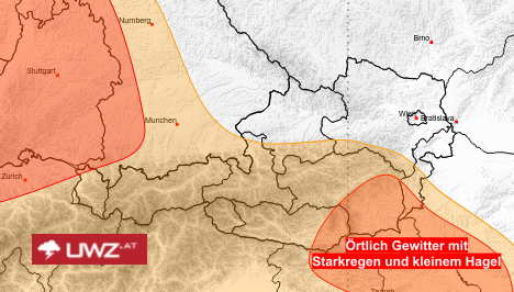 Gewitterpotential am Sonntag, 7. Mai 2023.