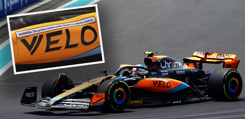 Auf den McLaren-Boliden ist in Miami ein Warnhinweis angebracht. 