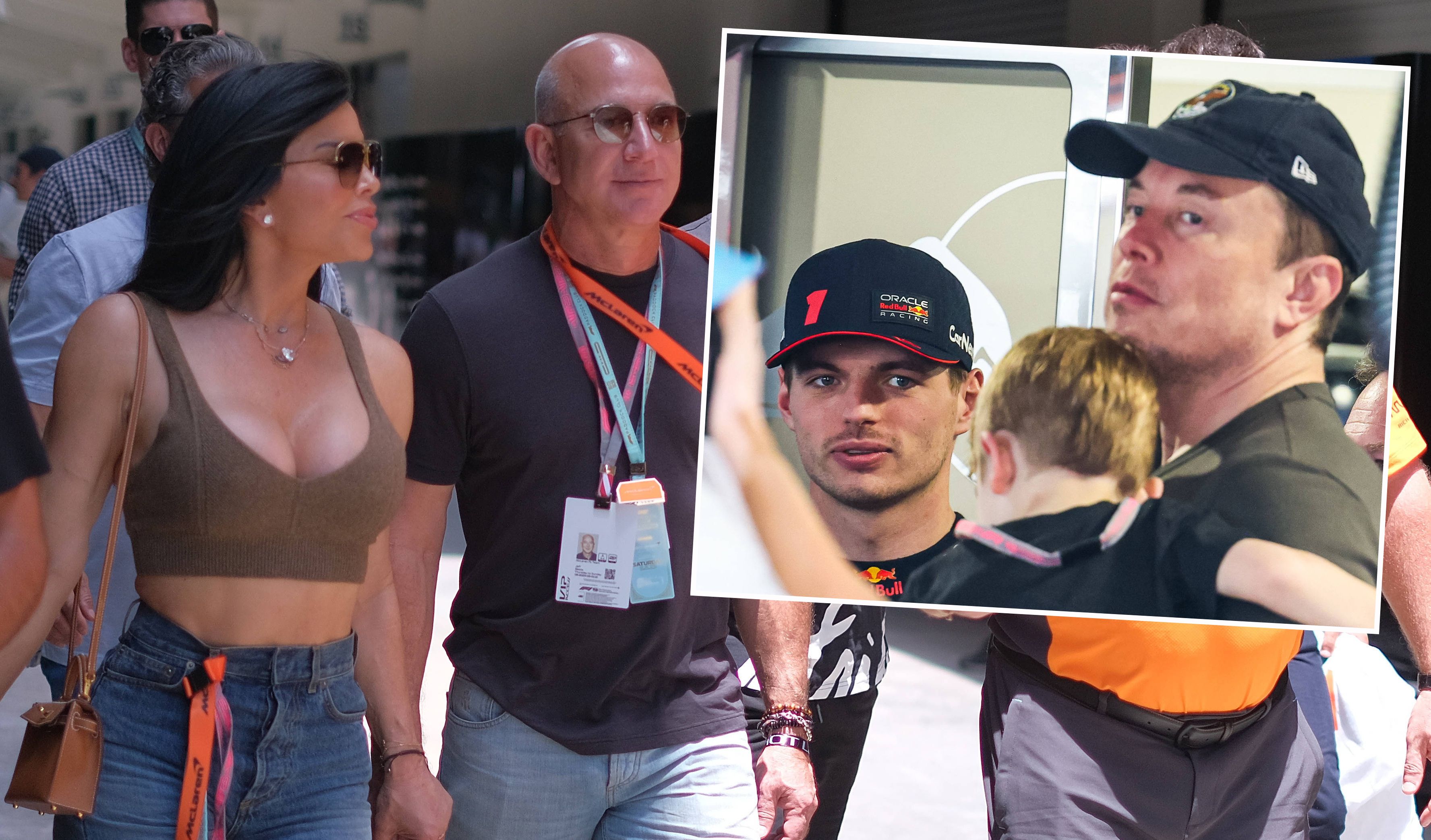 Jeff Bezos mit Freundin, Elon Musk mit Familie