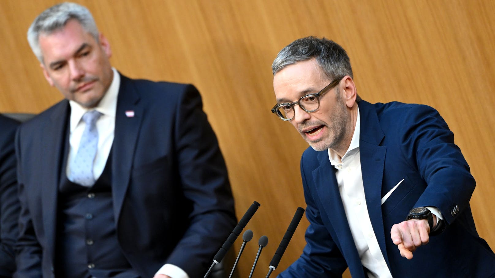 Bundeskanzler Karl Nehammer und FPÖ-Chef Herbert Kickl