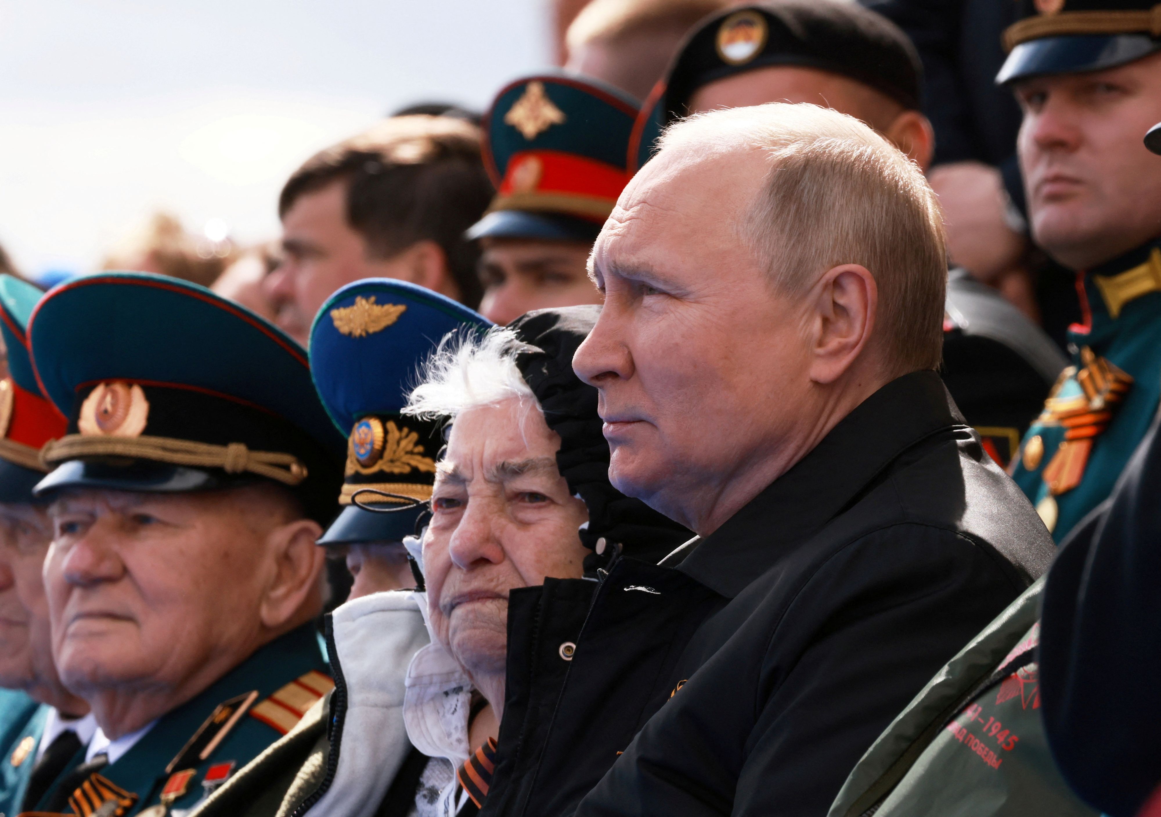 FILE PHOTO: Russian President Vladimir Putin watches a military parade on Victory Day, which marks the 77th anniversary of the victory over Nazi Germany in World War Two, in Red Square in central Moscow, Russia May 9, 2022. Sputnik/Mikhail Metzel/Pool via REUTERS ATTENTION EDITORS - THIS IMAGE WAS PROVIDED BY A THIRD PARTY./File Photo