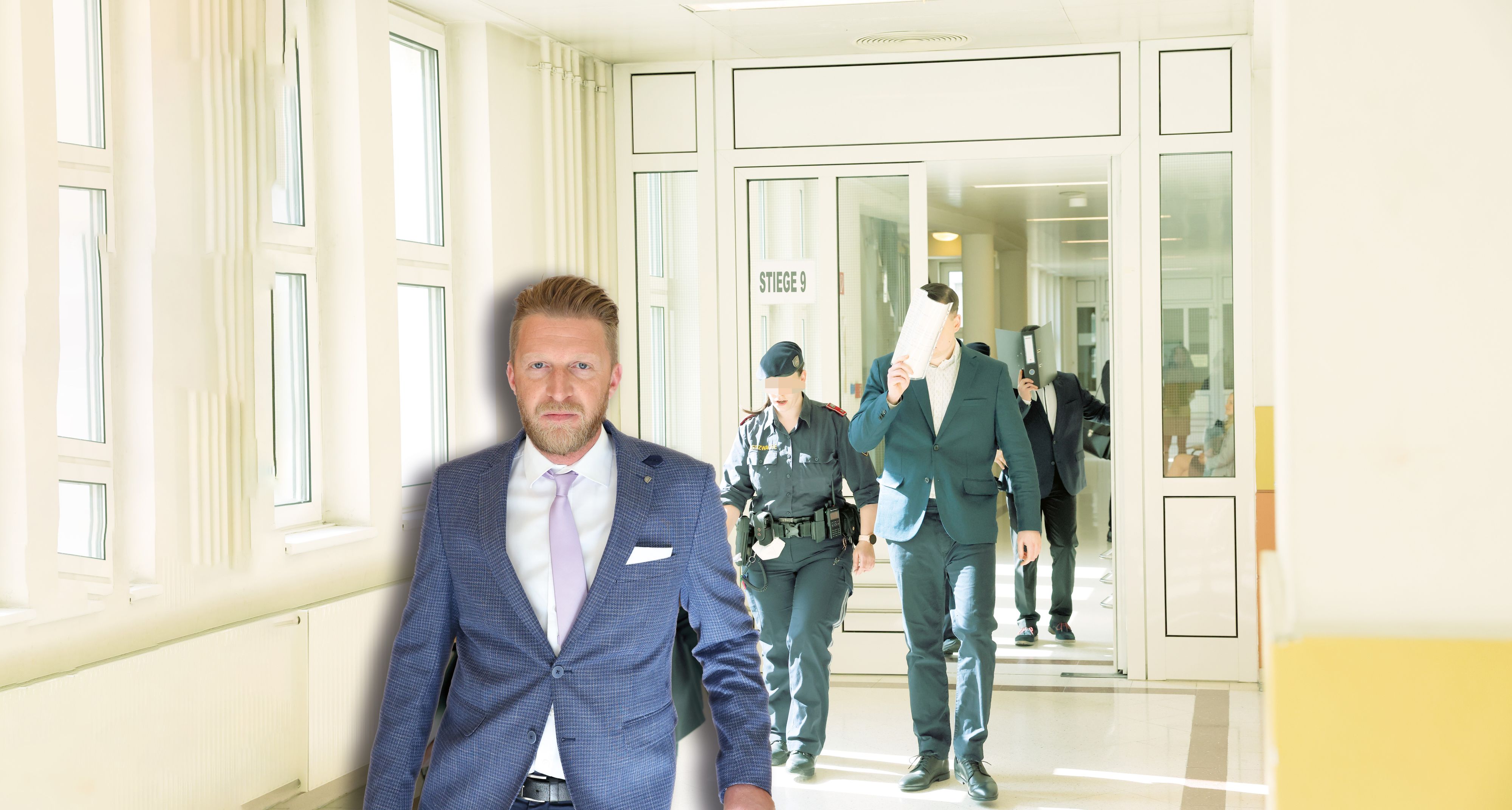 Roman Tenschert boxte seinen Mandanten (hinten) raus. Er hatte versucht mit zwei Komplizen einen Bankomaten auszurauben.