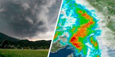 Kräftige Regen-Walze überrollt jetzt Österreich