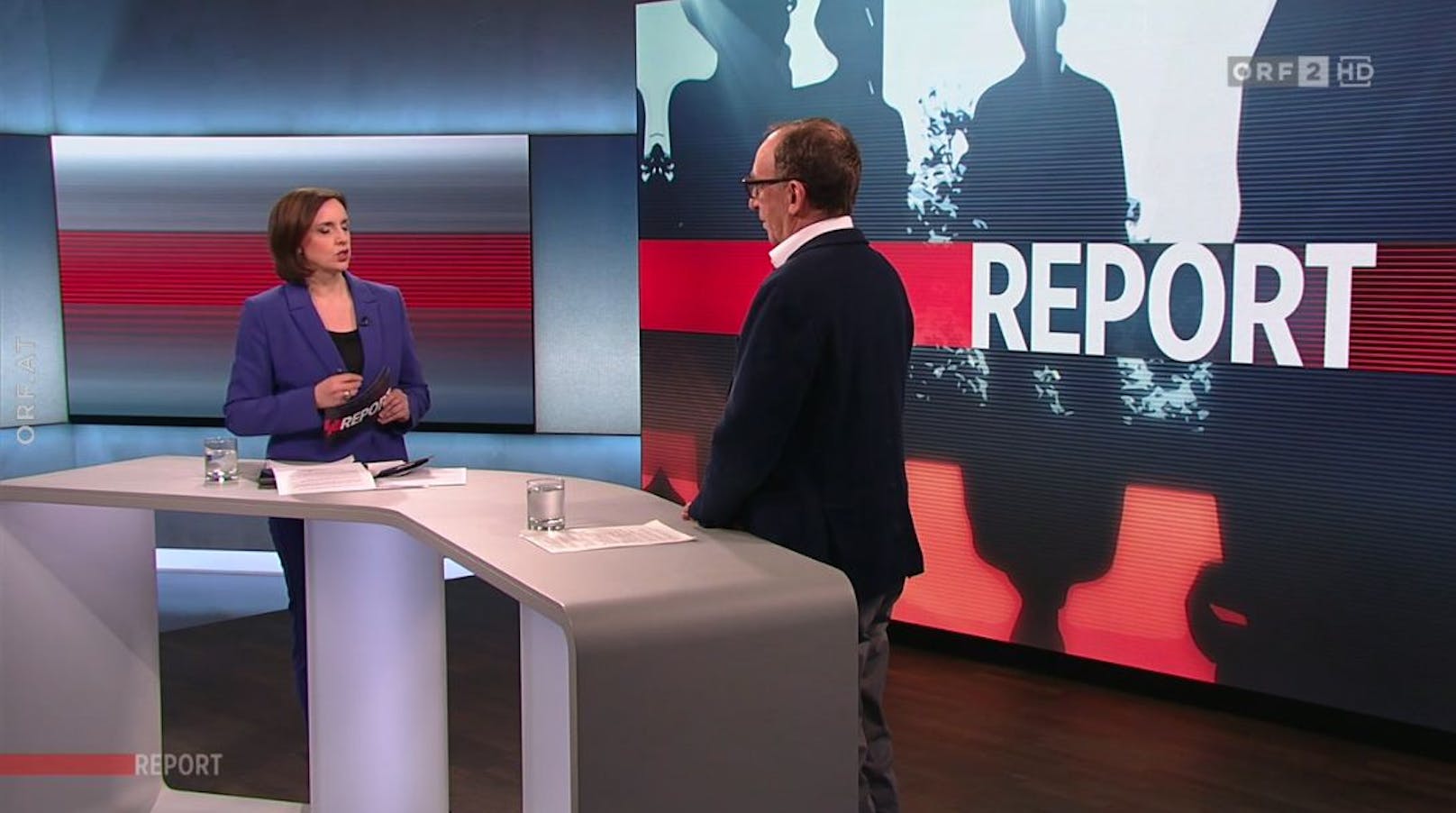 Sozialminister Johannes Rauch (Grüne) im ORF-"Report" mit Susanne Schnabl am 9. Mai 2023. 