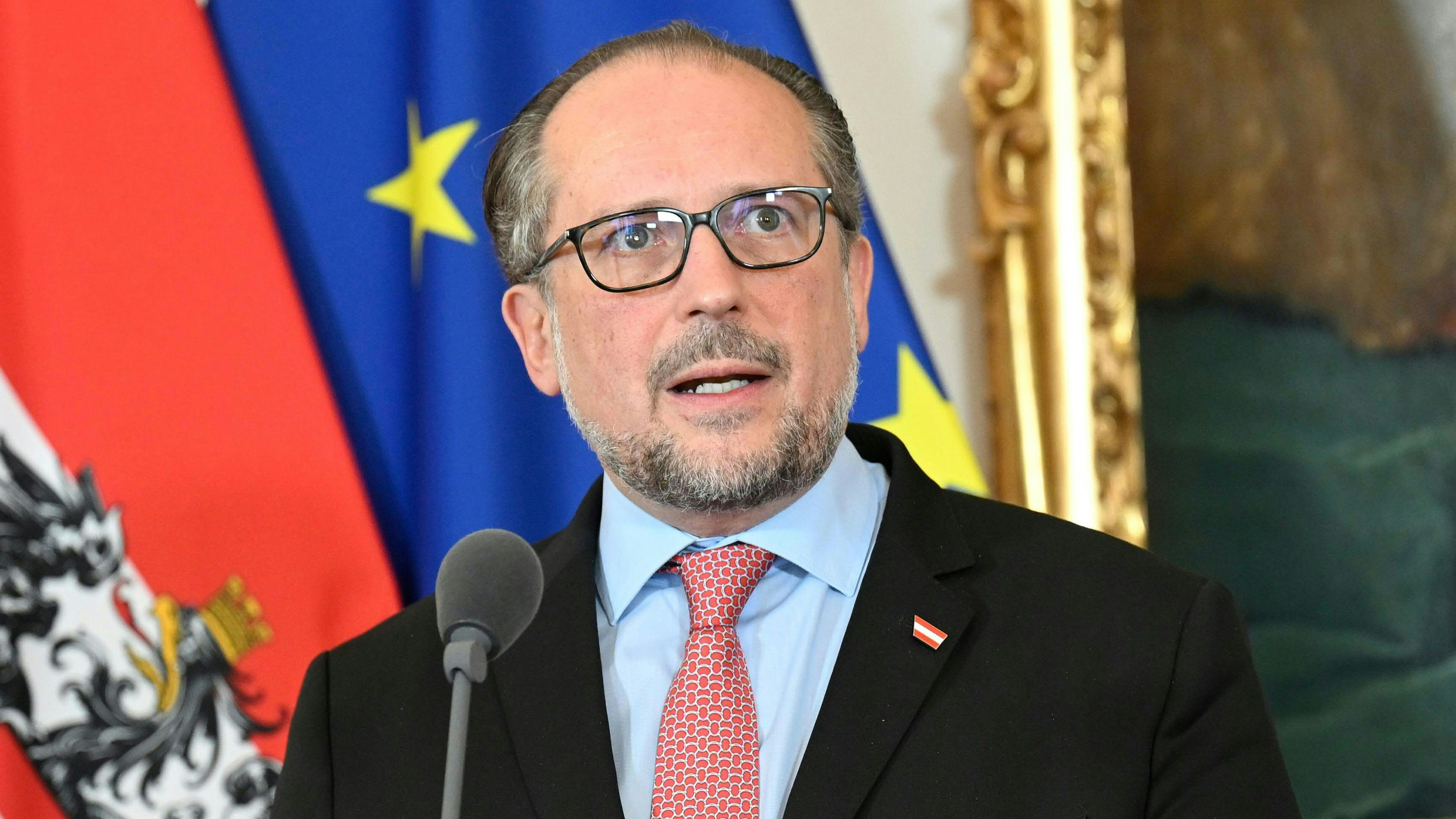 Außenminister Alexander Schallenberg (ÖVP) am 3. Mai 2023 im Rahmen eines Ministerrats. 