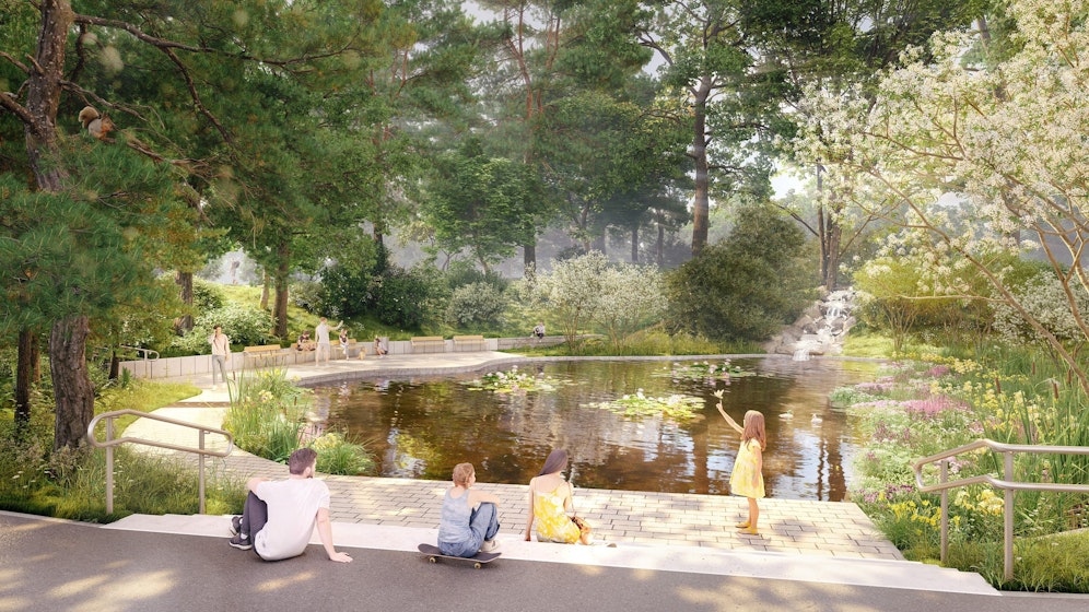 So soll der Denglerpark in Wien-Floridsdorf künftig aussehen