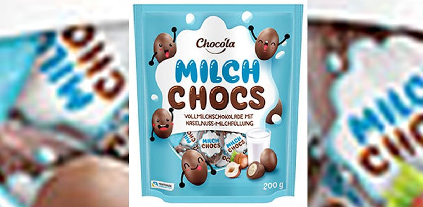 Die "CHOCOLA MILK CHOCS" in der 200-Gramm-Packung müssen zurückgerufen werden.