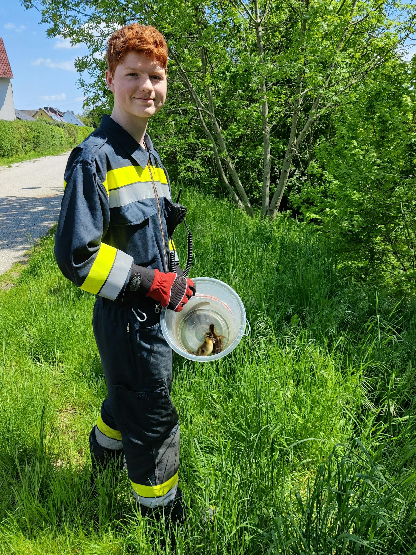 Die Feuerwehr rettete die Enten.