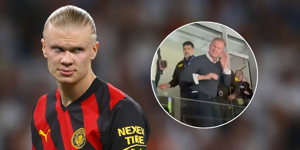 Erling Haaland bleibt in Madrid blass, sein Papa Alf-Inge fällt hingegen unangenehm auf.