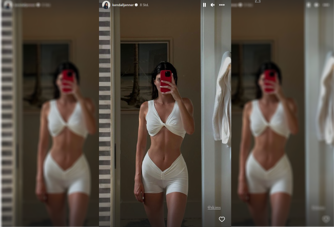 Ihren sexy "Out of Shower"-Look teilte Kendall Jenner in ihrer Instagram-Story.