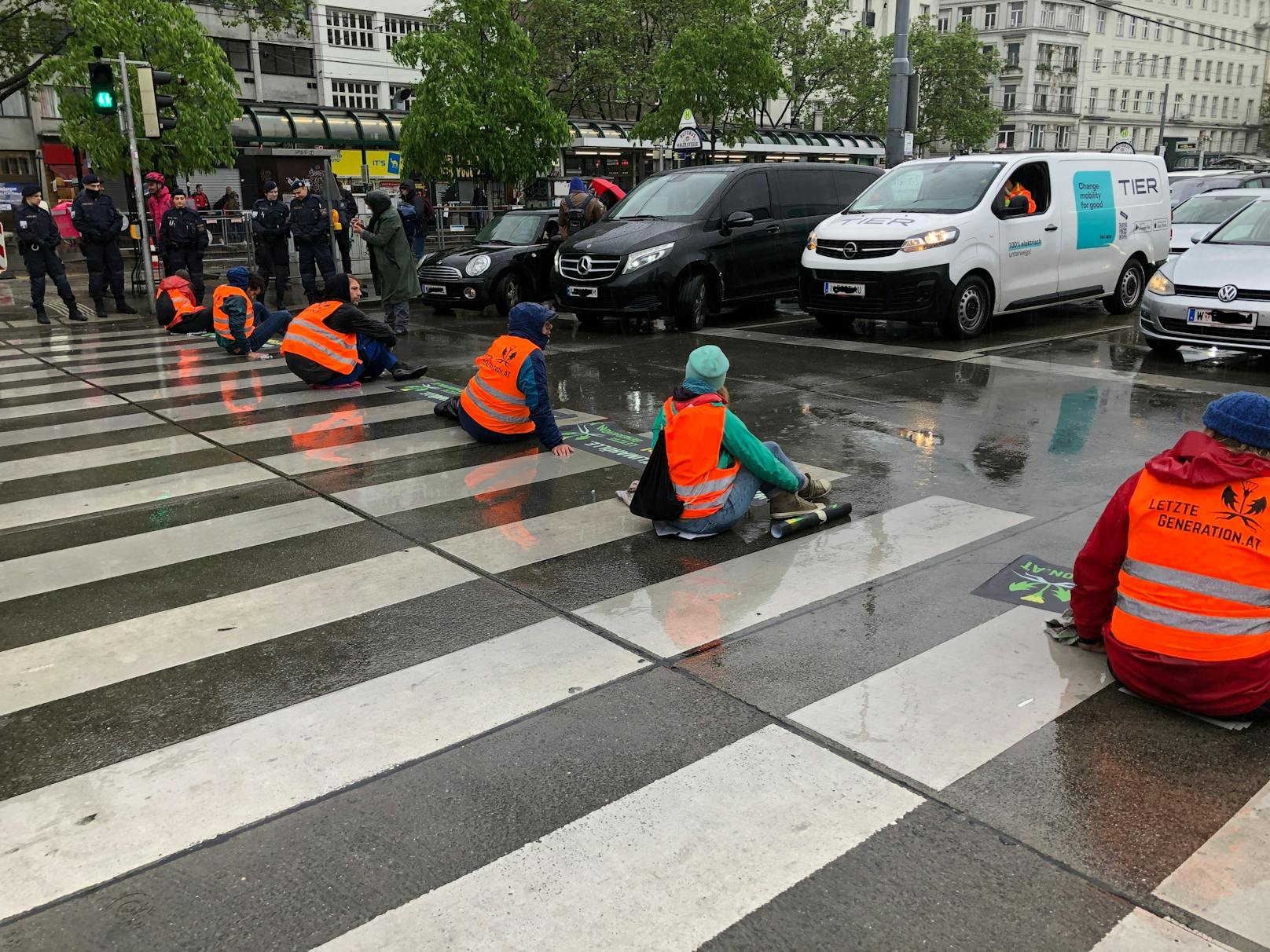 Blockade am Franz Josefs Kai in Wien