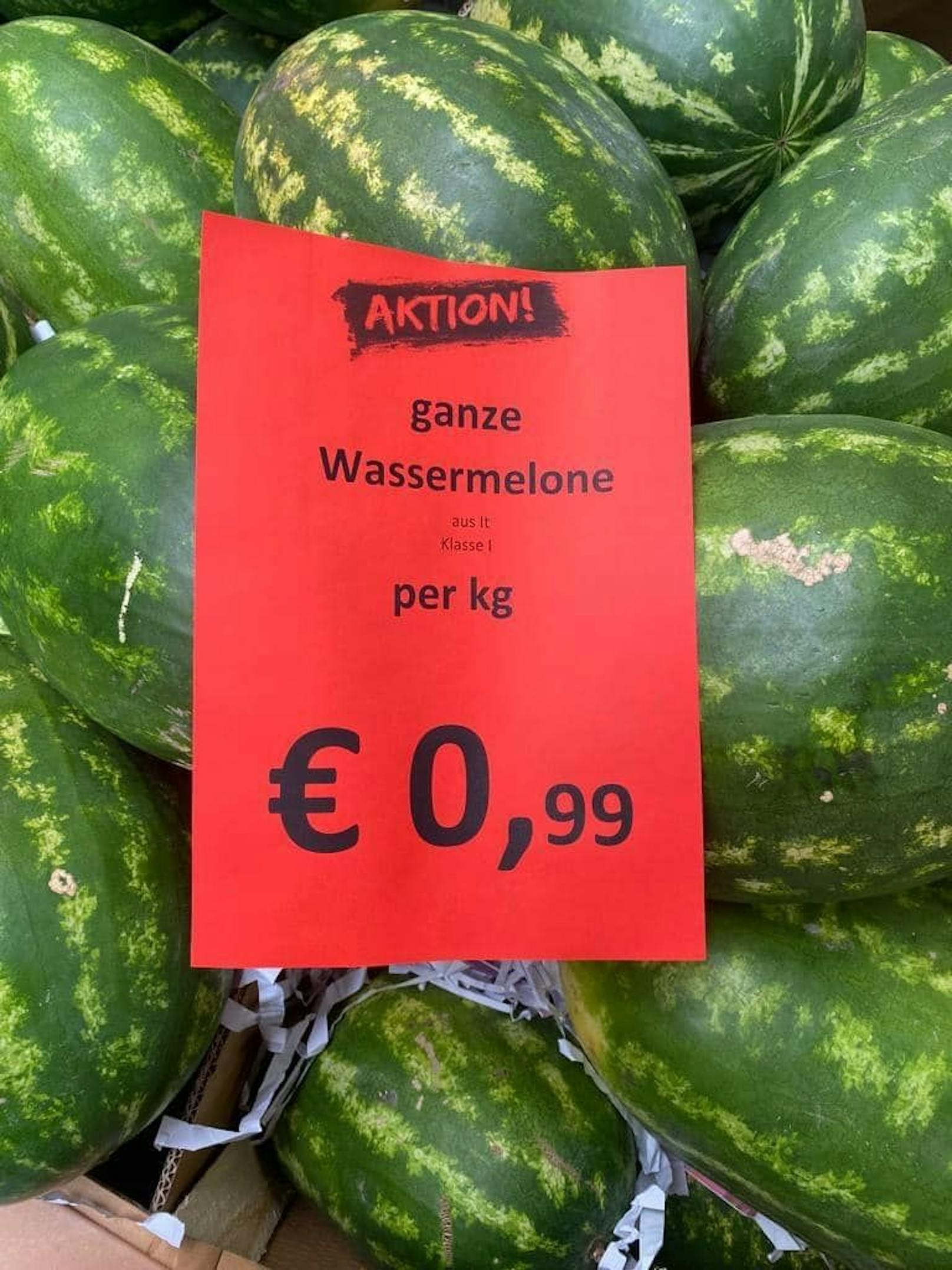 Melonen um 99 Cent pro Kilo.