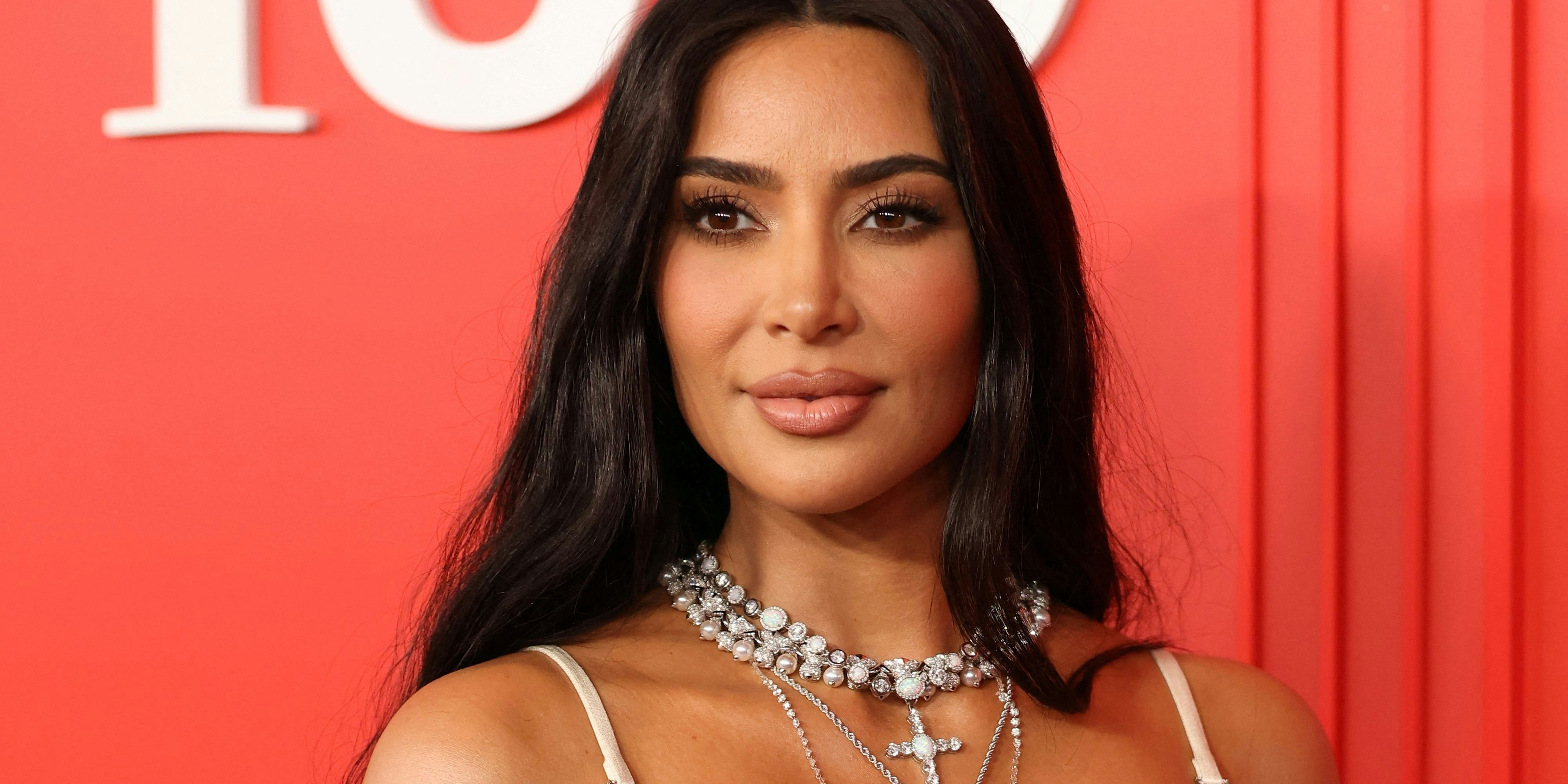 Kim Kardashian poses on the red carpet as she arrives for the Time Magazine 100 gala celebrating their list of the 100 Most Influential People in the world in New York City, New York, U.S., April 26, 2023. 