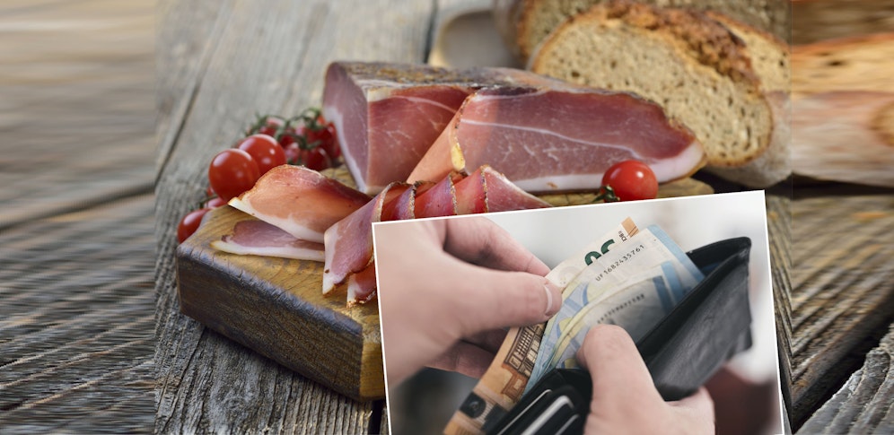 Auf einer Brettljause darf Speck nicht fehlen. Der Preis schlägt mitunter auf den Magen. (Symbolbild)