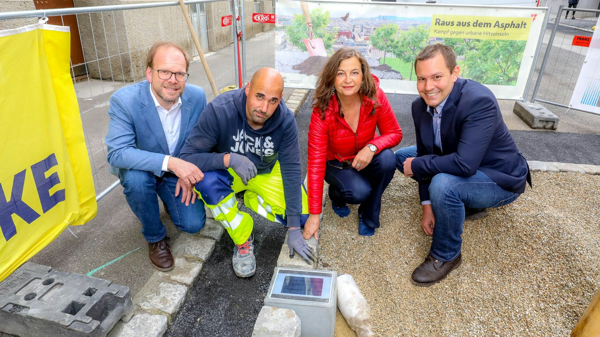 Bezirksvorsteher Dietmar Baurecht, Planungsstadträtin Ulli Sima und Univ. Lektor Dipl.-Ing. Gerhard C. Kidery