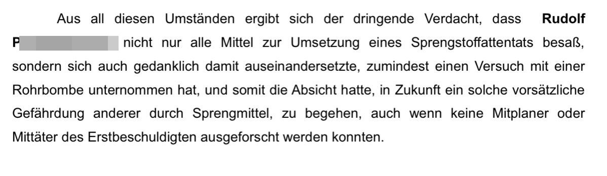 Der Verdächtige plante laut Anklage einen Rohrbomben-Anschlag.