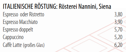 Die üppigen Preise aus der Speisekarte