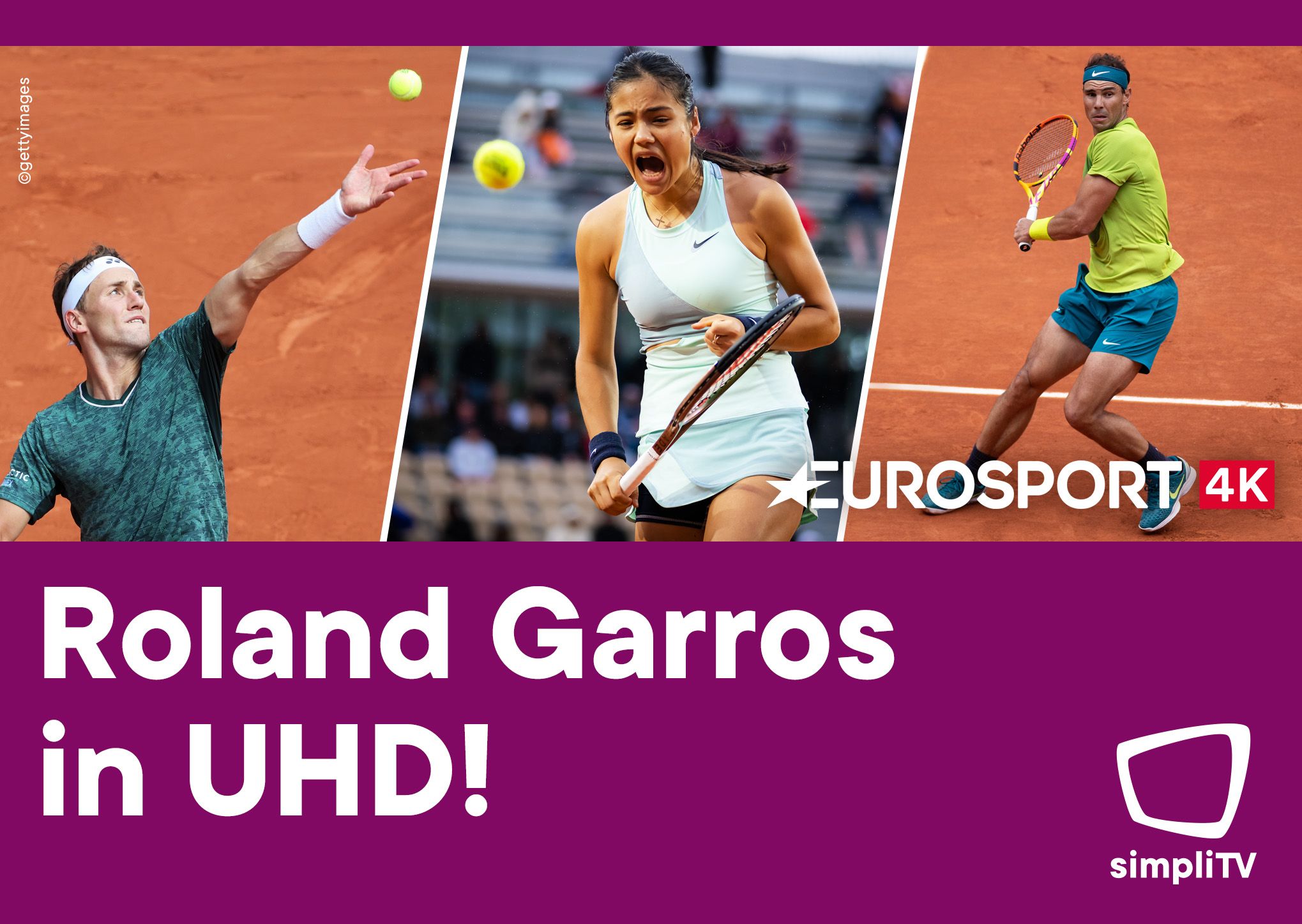 Eurosport 4K zeigt die French Open auf simpliTV in UHD.