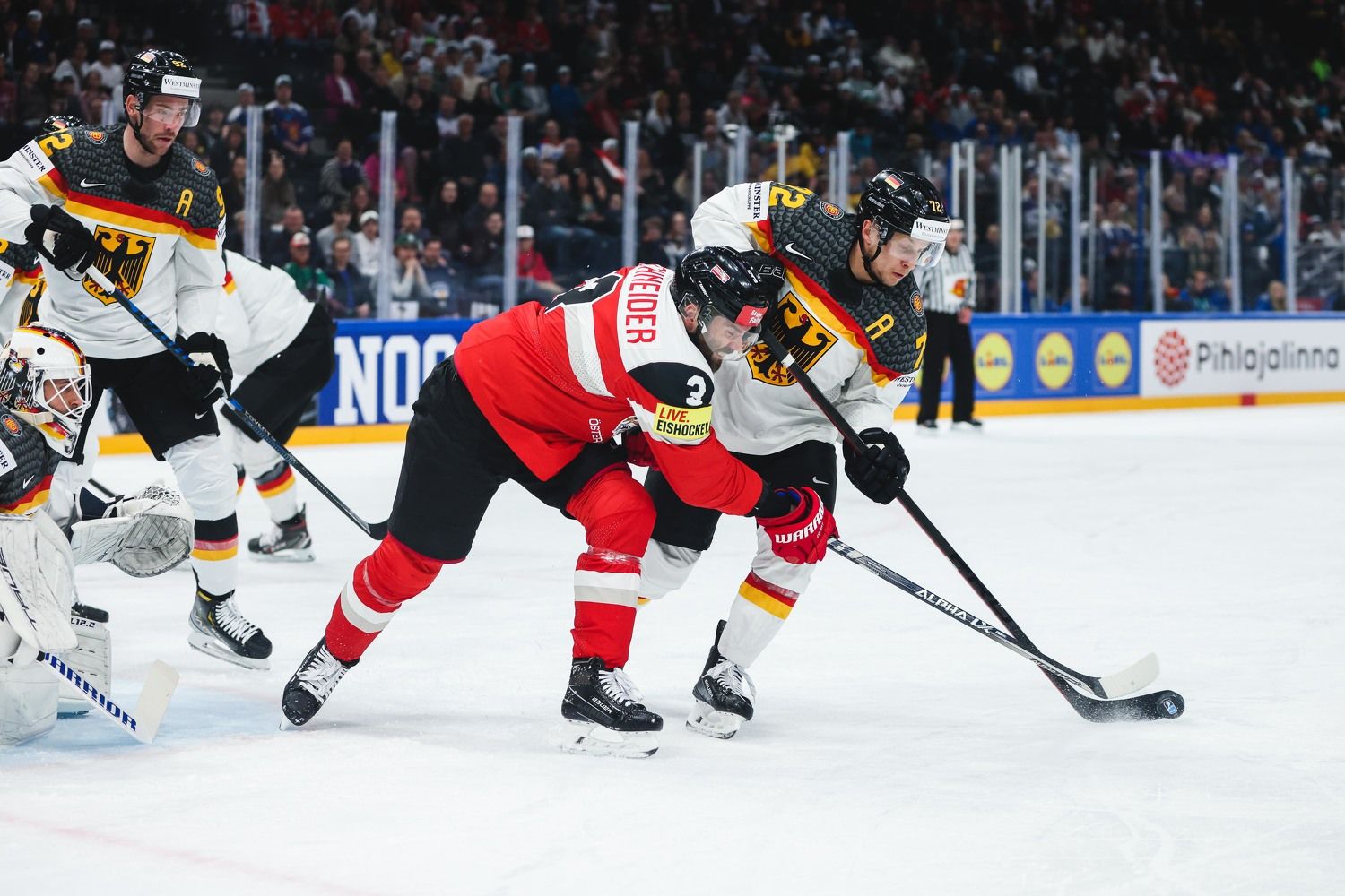 Österreich in der Eishockey-WM gegen Deutschland. 