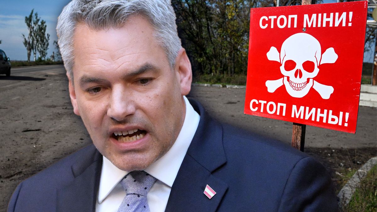 Karl Nehammer spricht sich gegen einen Bundesheer-Einsatz zur humanitären Landminen-Räumung in der Ukraine zu Kriegszeiten aus.