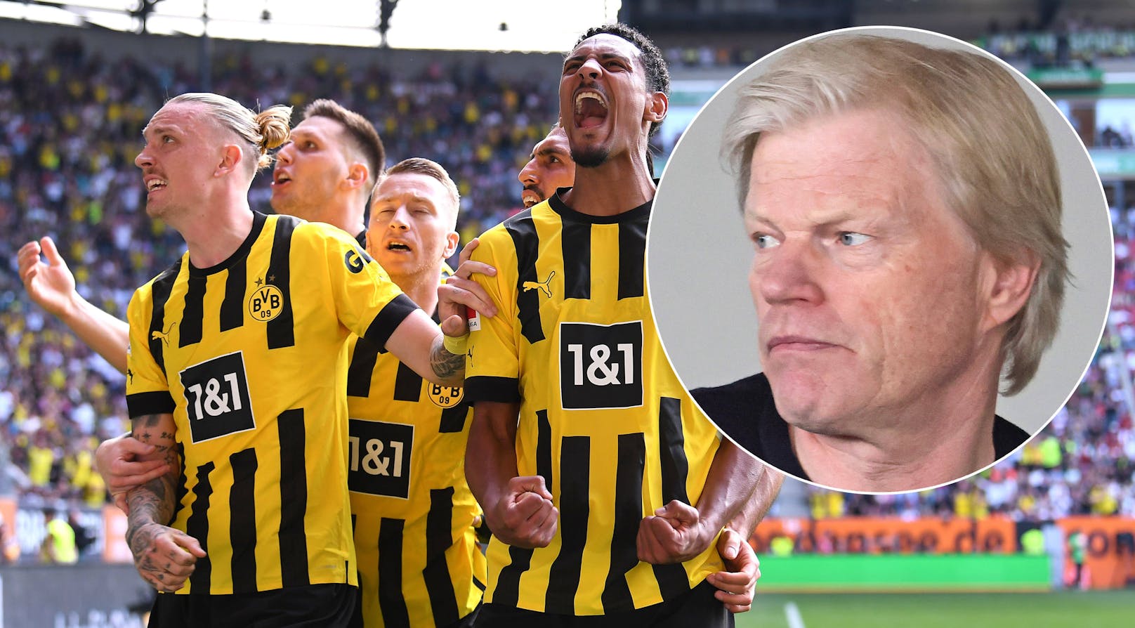 Bayern-Boss Oliver Kahn (r.) muss nach dem Dortmund-Sieg bangen