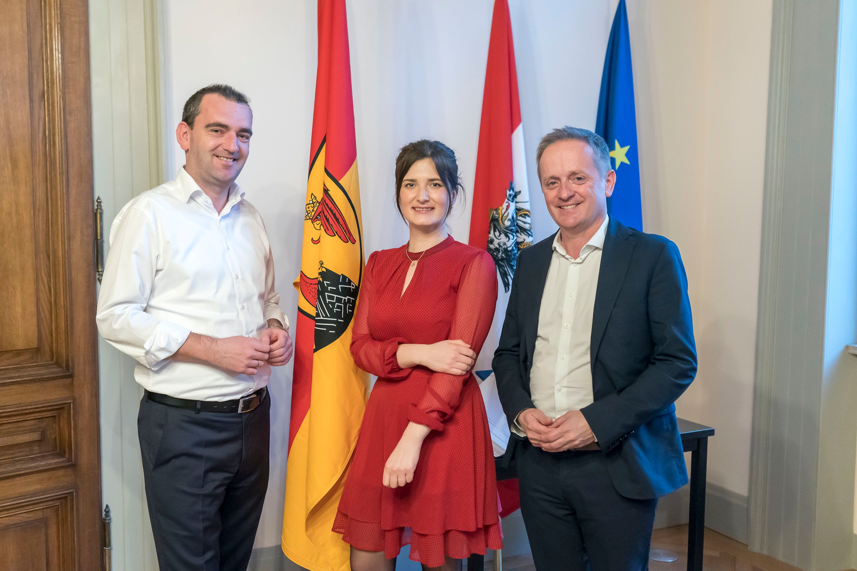 Das engste Team hinter Doskozil: Büroleiter Herbert Oschep sowie die Kommunikatoren Jasmin Puchwein und Christian Stiller