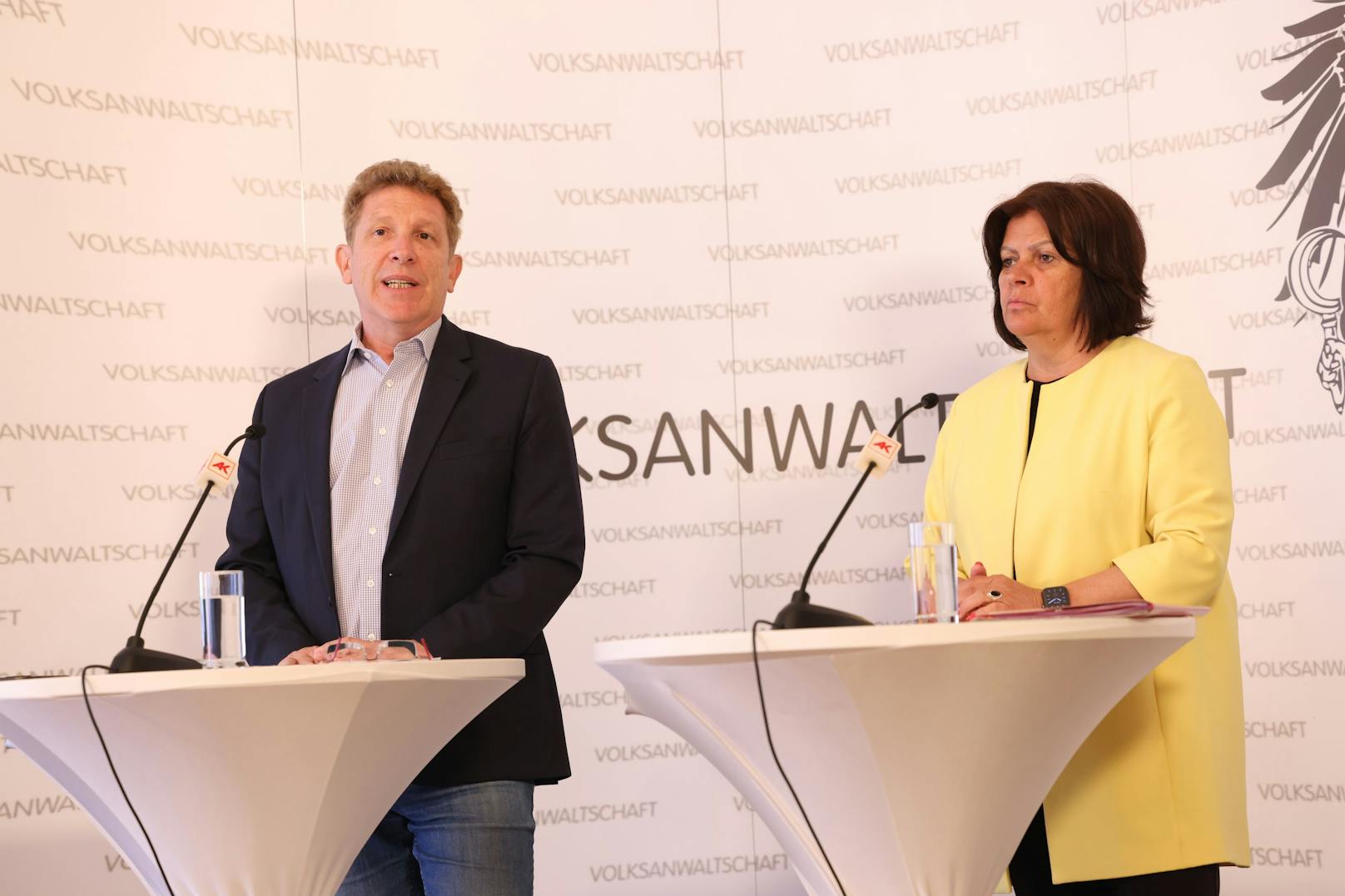 Volksanwalt Bernhard Achitz und AK-Präsidentin Renate Anderl fordern Überarbeitungen beim Kinderbetreuungsgeld.