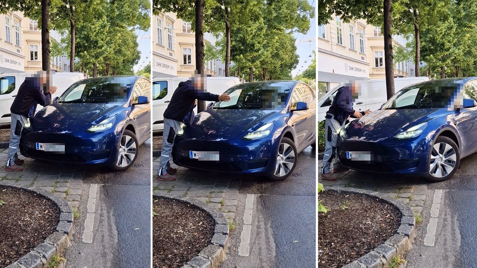 Streit um Parklücke in Wien, dann gibt Tesla-Lenker Gas